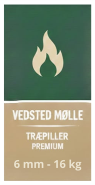 Afhentet - 1 palle Vedsted Mølle Træpiller - 6 mm 16 kg - 896 kg - Midlertidig Udsolgt